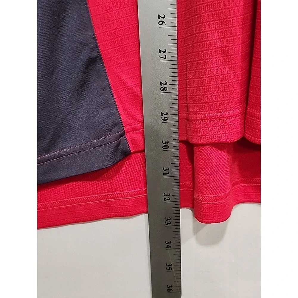 Adidas Climalite Golf Polo Mens L Red/Gray Short Sleeve, Collar,‎ Embroidered
